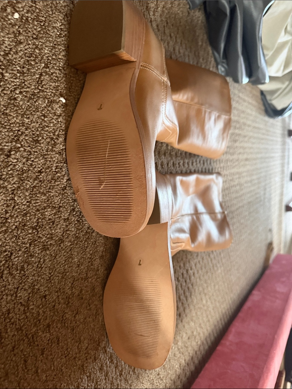 Steve Madden Riggs Banana Tall Leather Boots in Tan never word but no tags - Picture 4 of 6